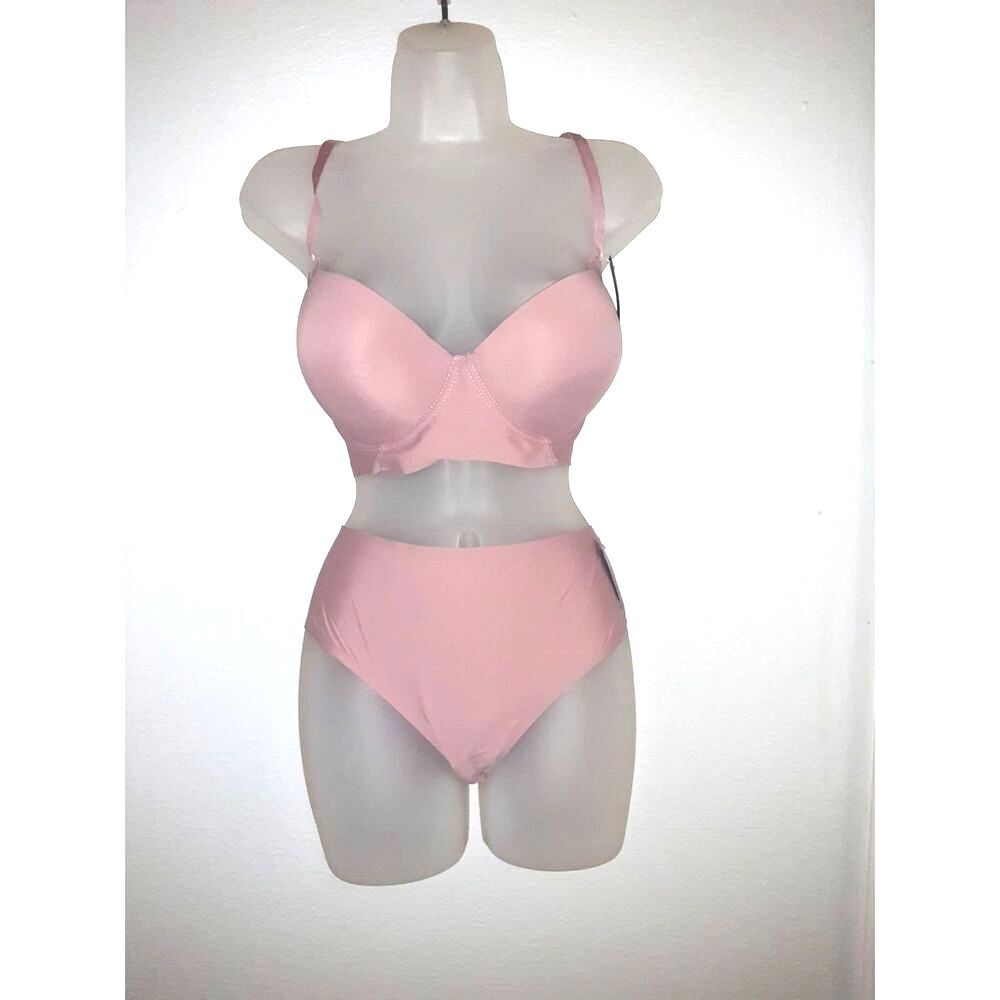 Youmita 38D Ash Rose Seamless Pushup Bra and Seamless Laser Cut Hipster NWT